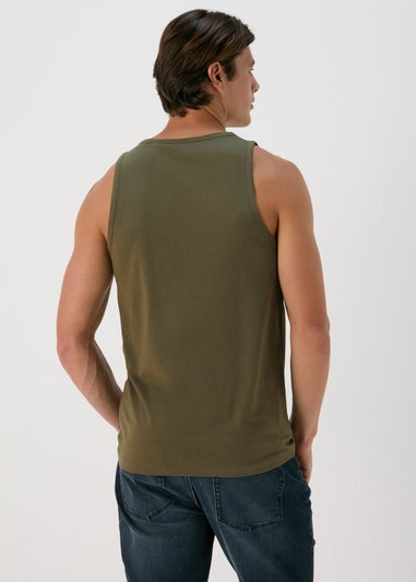 Khaki Jersey Ringer Vest