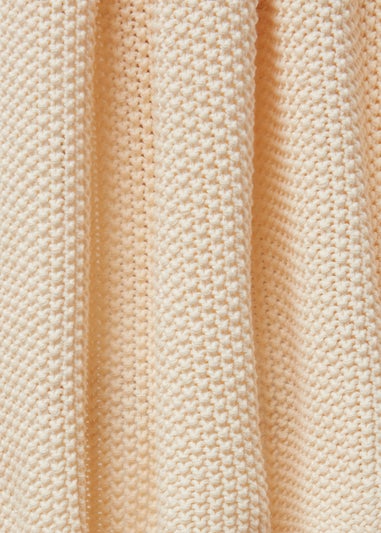 Cream Pom Edge Throw