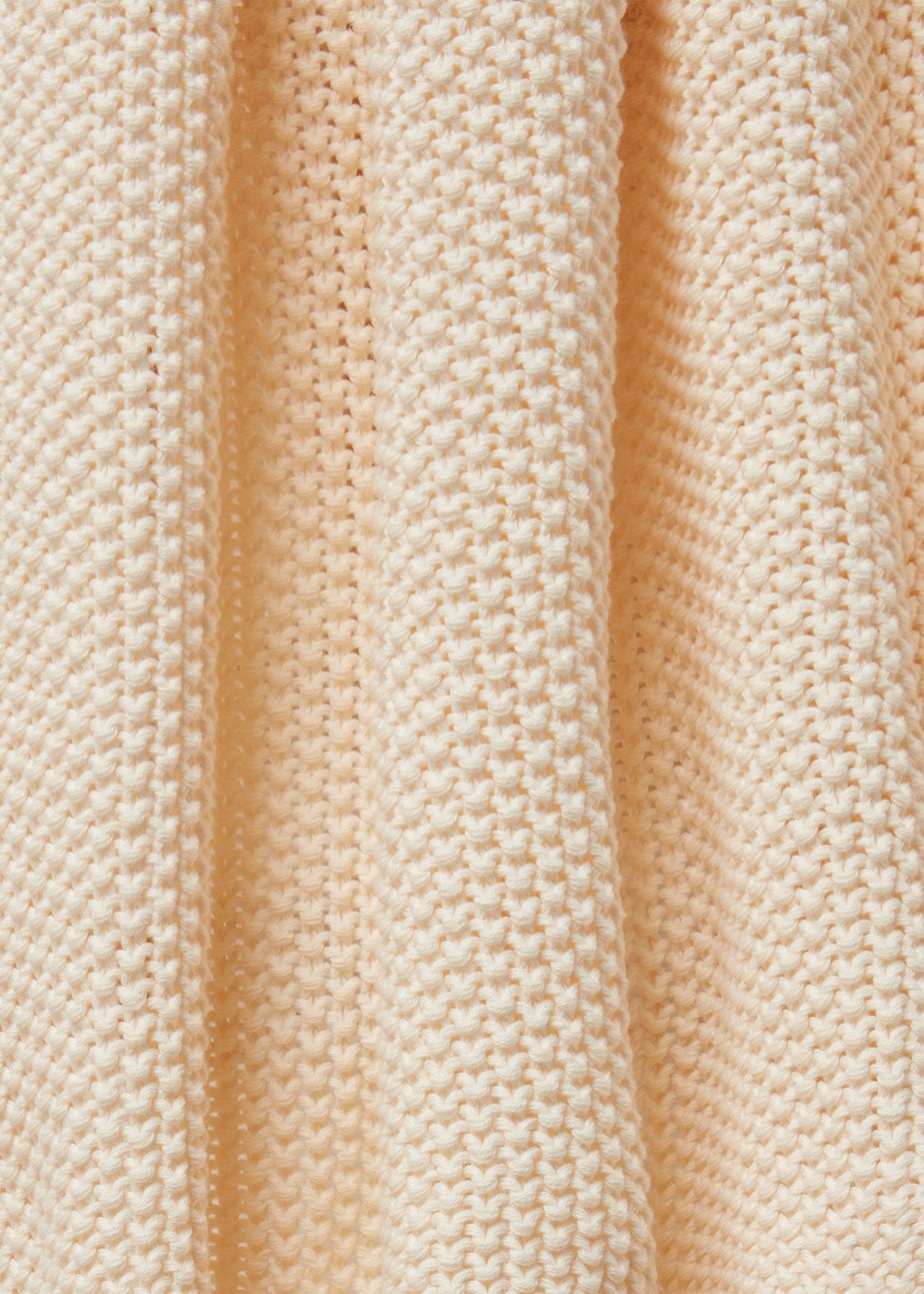Cream Pom Edge Throw