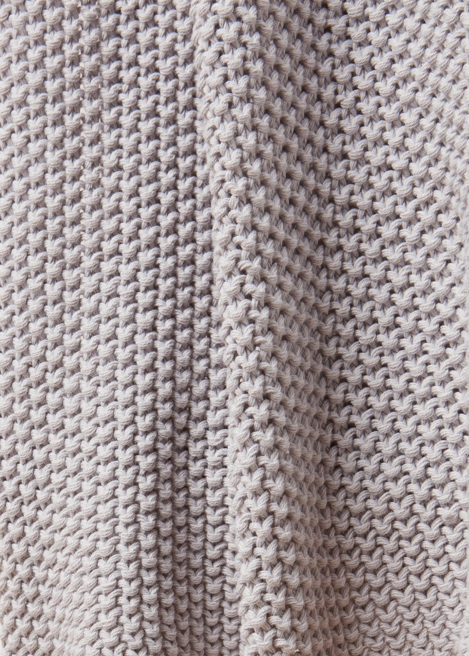 Grey Pom Edge Throw