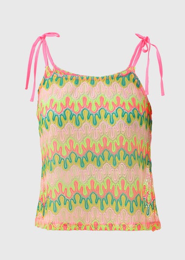 Multicolour Crochet Co Ord Beach Top