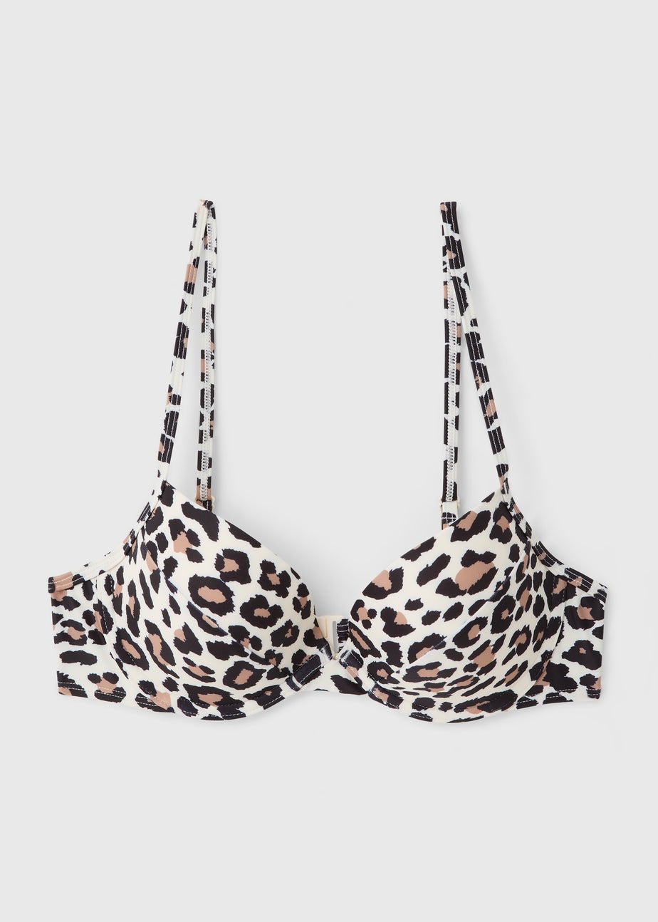 Animal Print Cupped Bikini Top