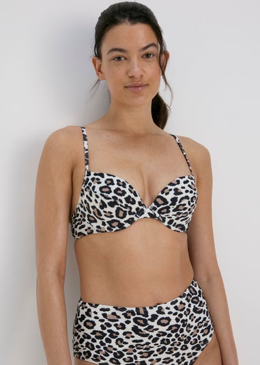 Animal Print Cupped Bikini Top