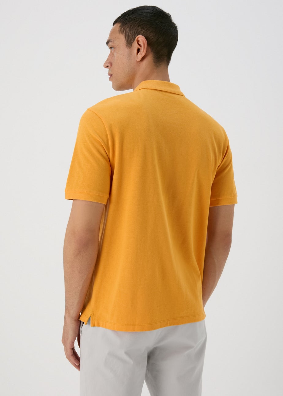 Orange Solid Polo Shirt
