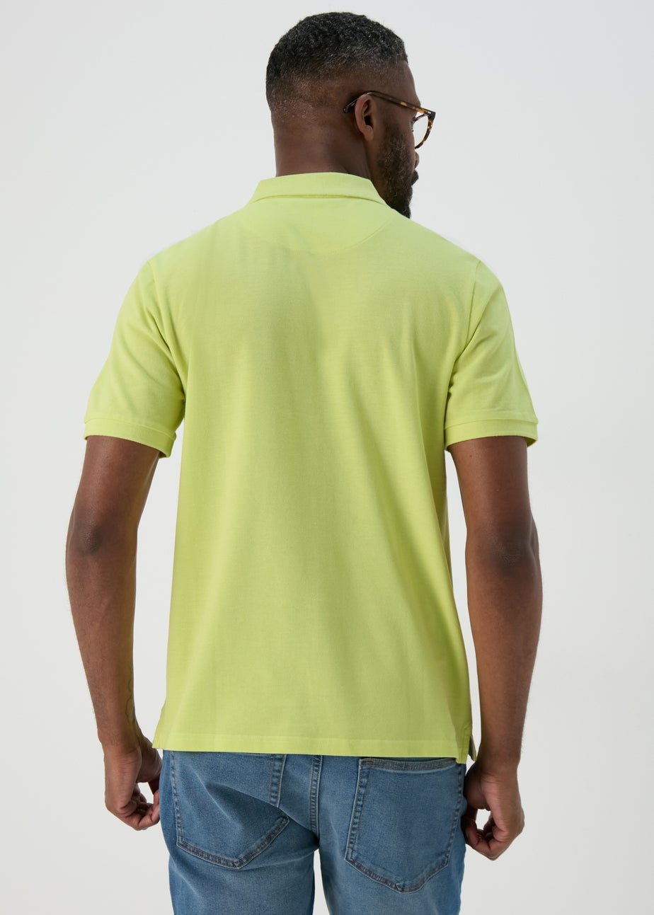Lime Green Solid Polo Shirt