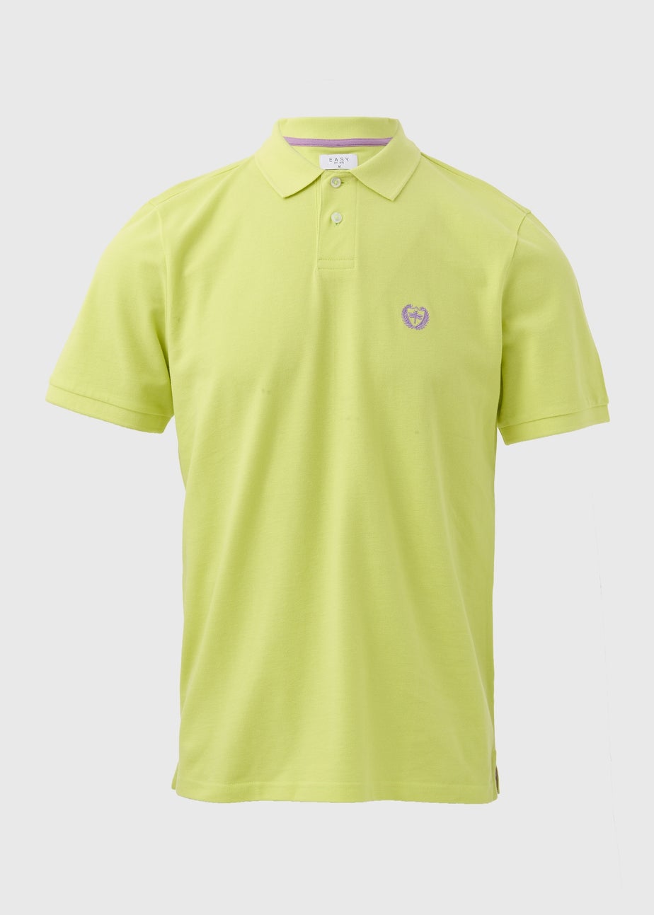 Lime Green Solid Polo Shirt