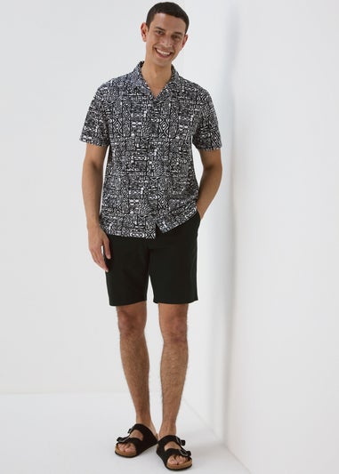 Aztec Print Black Jersey Shirt