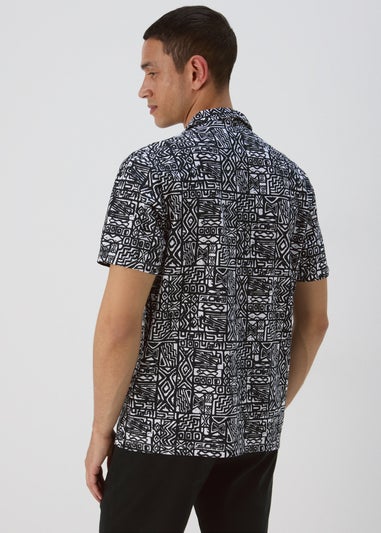 Aztec Print Black Jersey Shirt