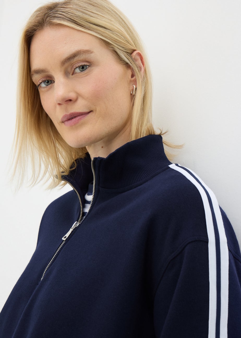 Navy Half Zip Sweatshirt