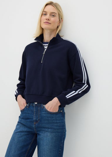 Navy Half Zip Sweatshirt