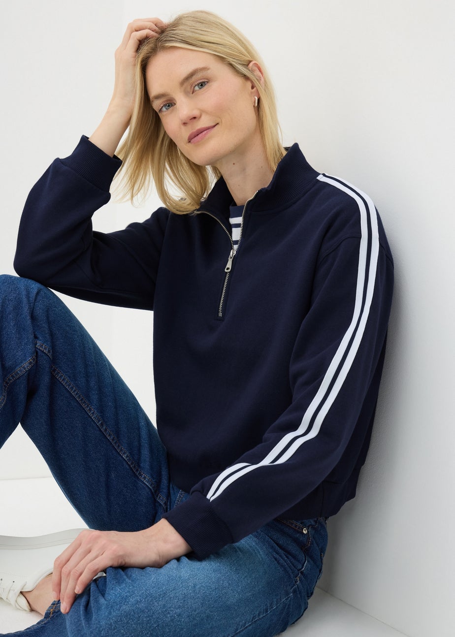 Navy Half Zip Sweatshirt