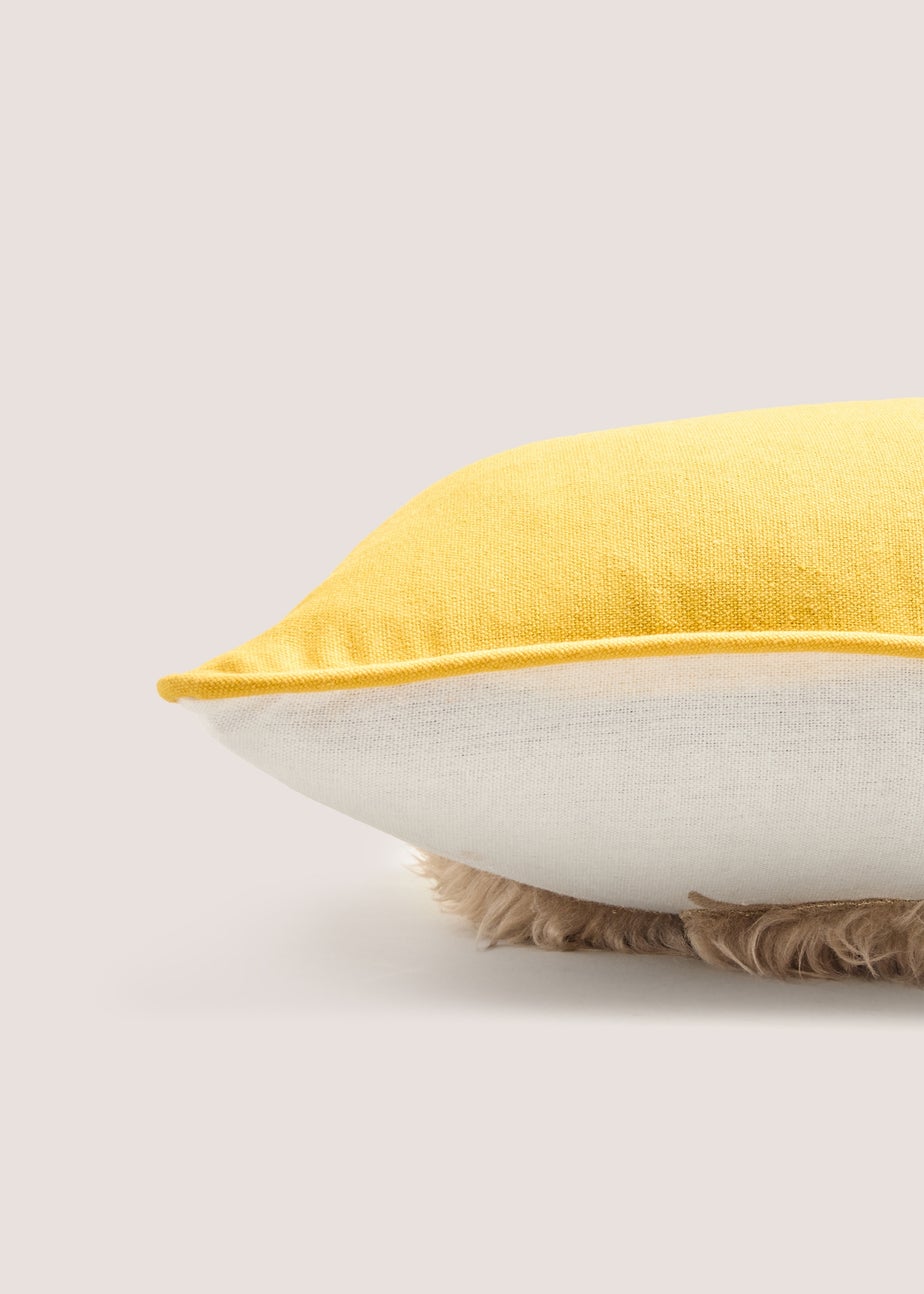 Yellow Fluffy Highland Cow Cushion