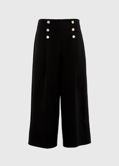 Black Button Front Trousers