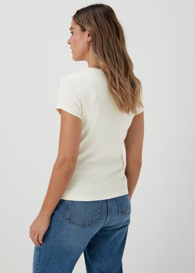 Ivory Ribbed T-Shirt
