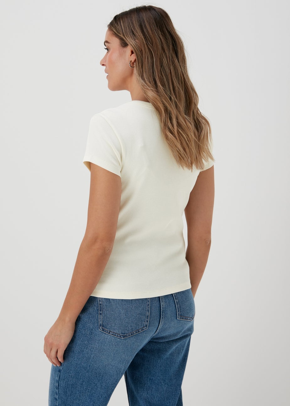Ivory Ribbed T-Shirt