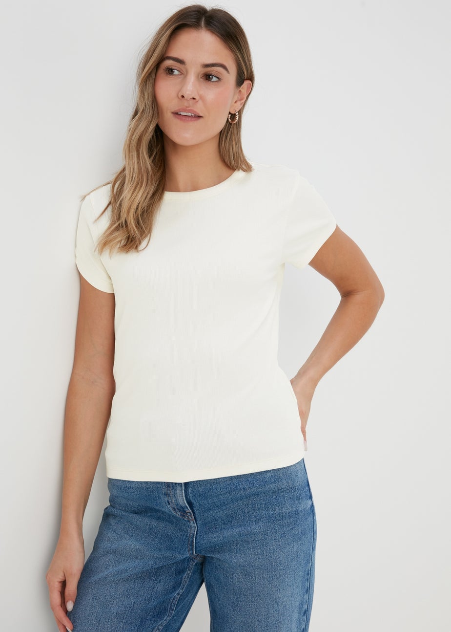 Ivory Ribbed T-Shirt