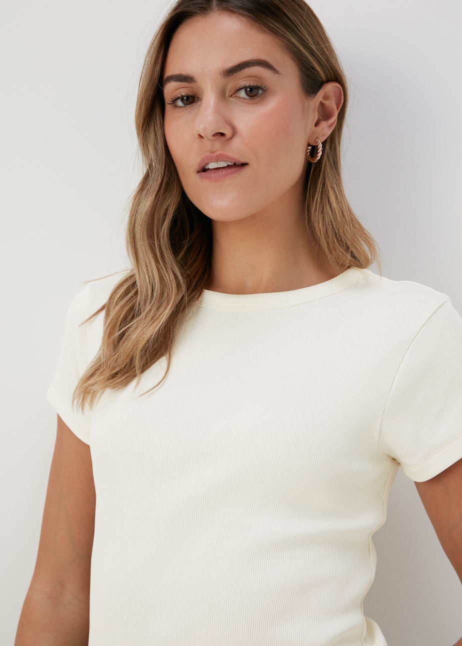 Ivory Ribbed T-Shirt