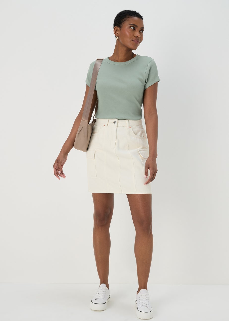 Green Ribbed T Shirt