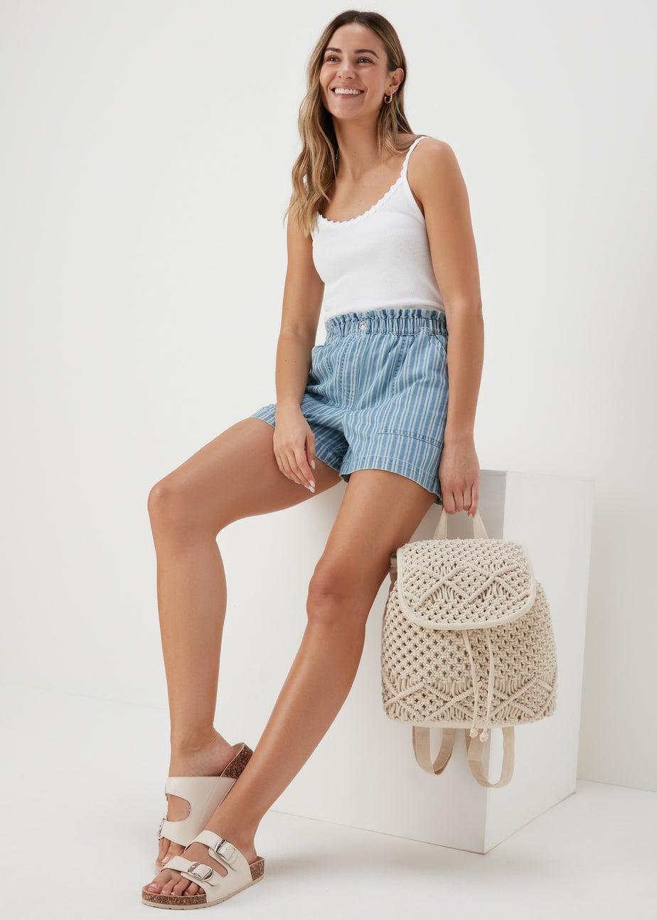 White Geo Strap Vest