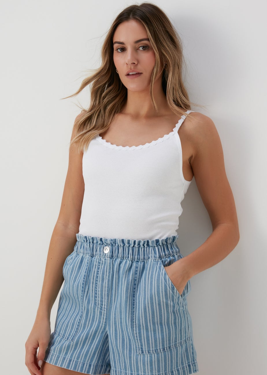 White Geo Strap Vest