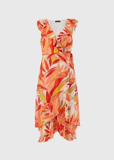 Et Vous Pink Floral Midi Chiffon Dress