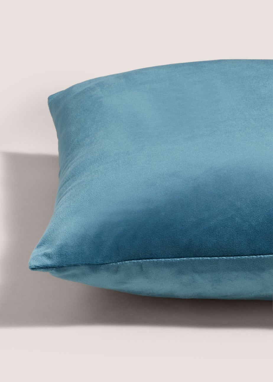 Teal Embroidered Crane Cushion