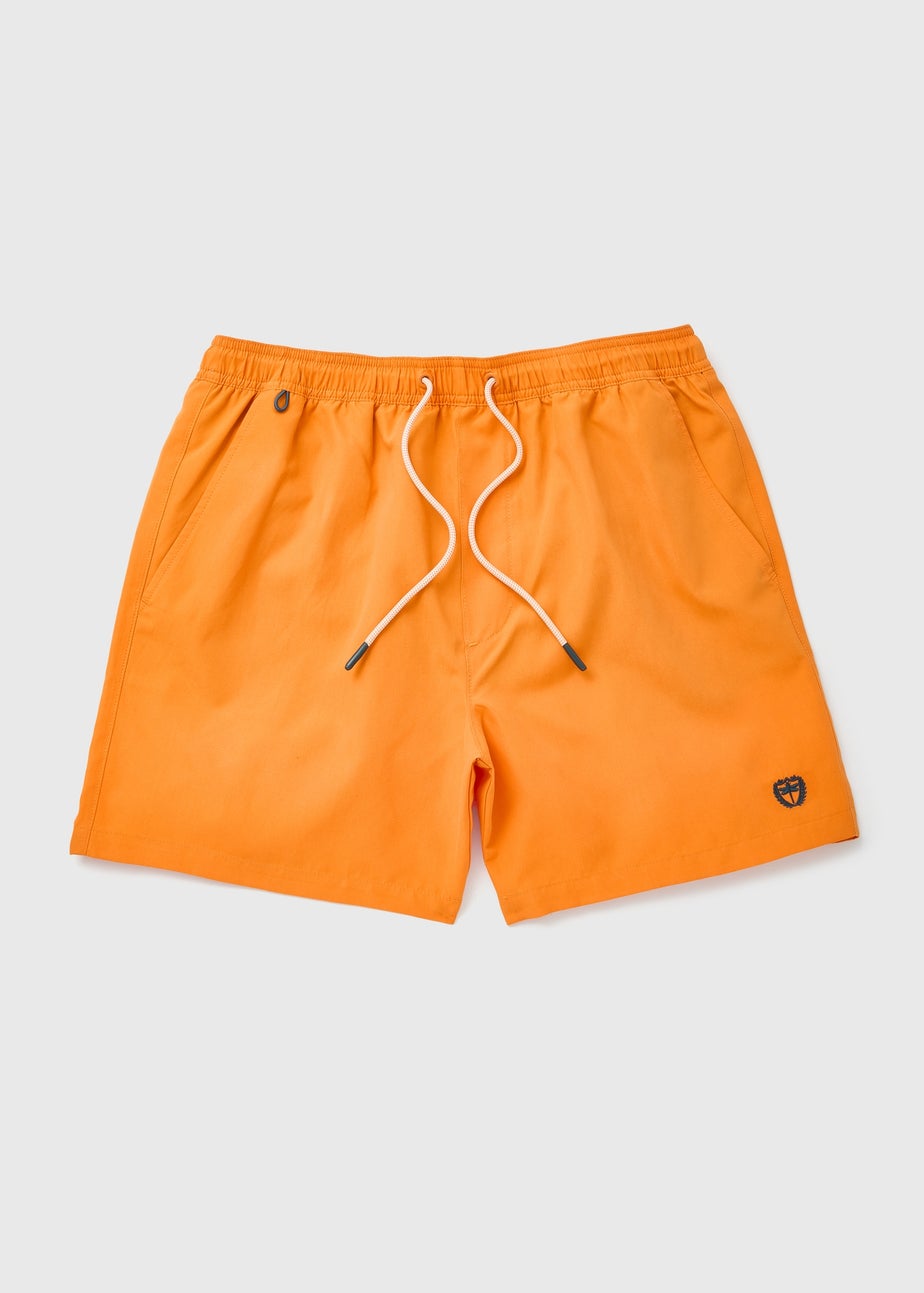 Orange Embroidered Swim Shorts