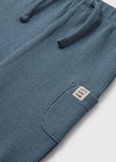 Baby Blue Ribbed Cargo Joggers (Newborn-23mths)