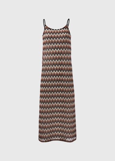 Multicolour Mono Zig Zag Design Crochet Dress