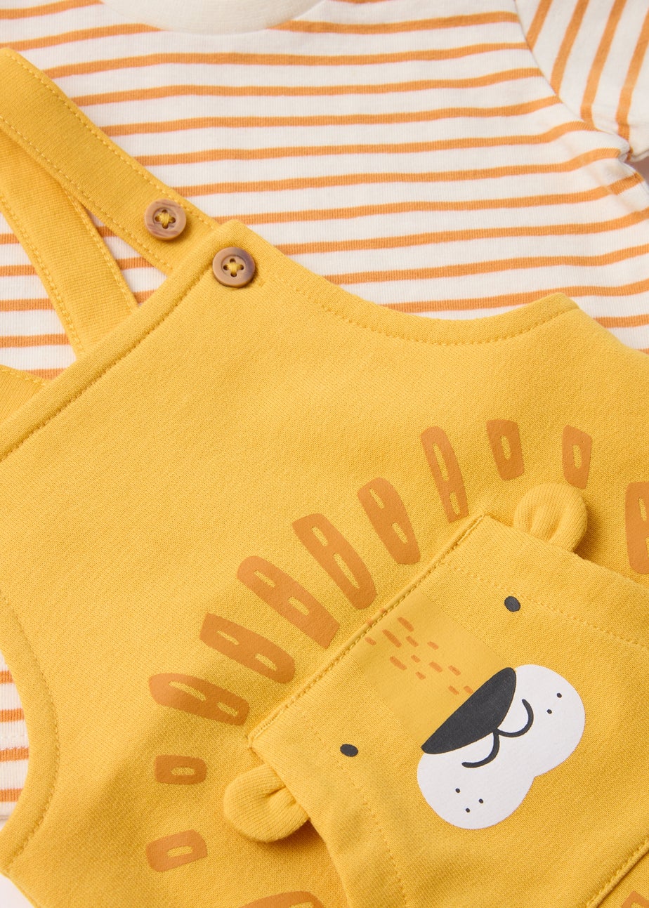 Boys Yellow Lion Dungaree Set (Newborn-23mths)