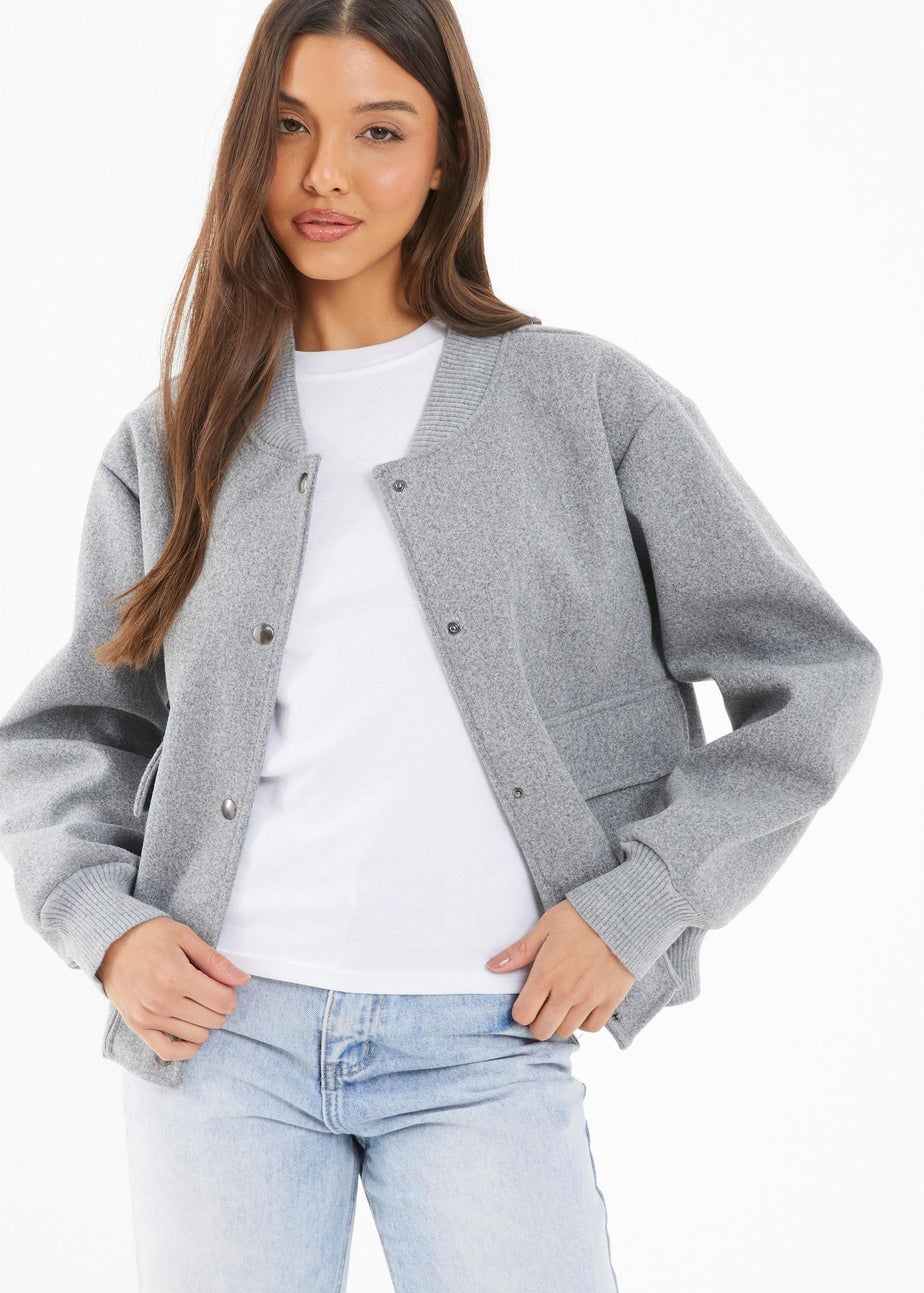 Quiz Grey Bomber Jacket