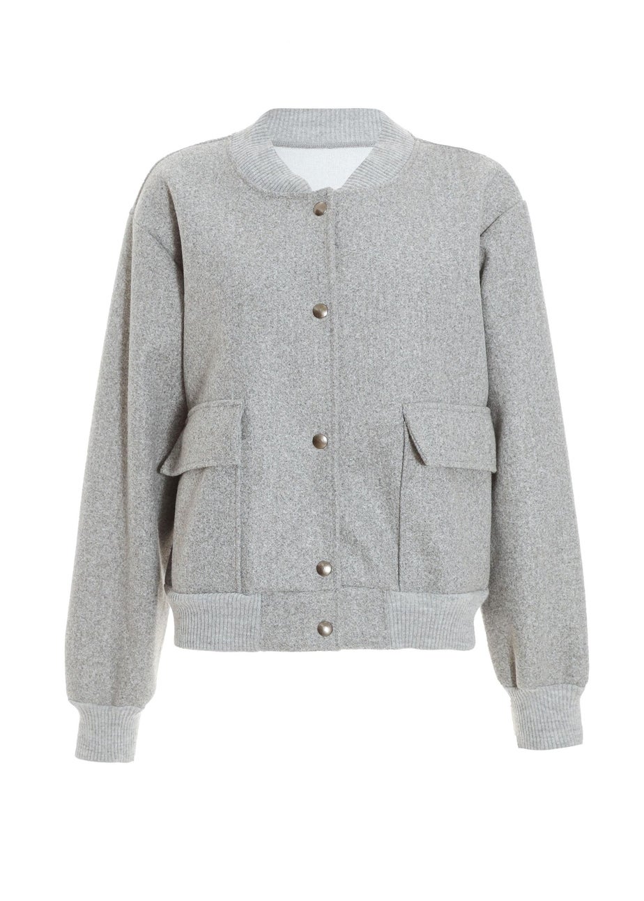 Quiz Grey Bomber Jacket
