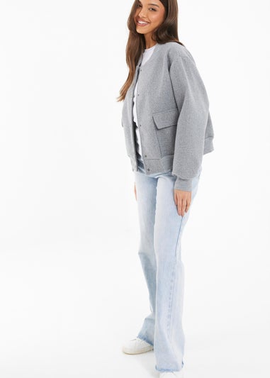 Quiz Grey Bomber Jacket
