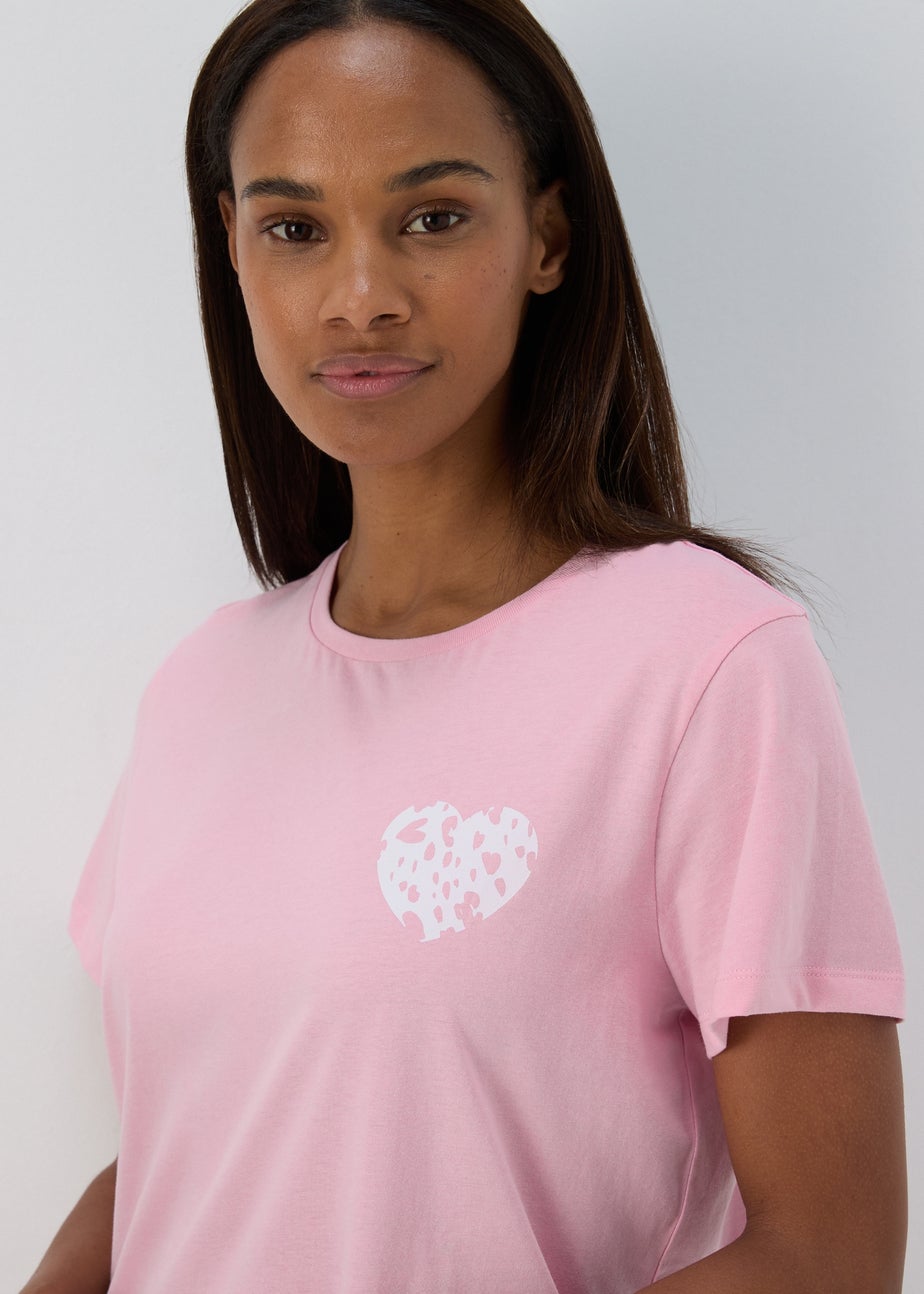 Pink Animal Print Shorts & T-Shirt Set