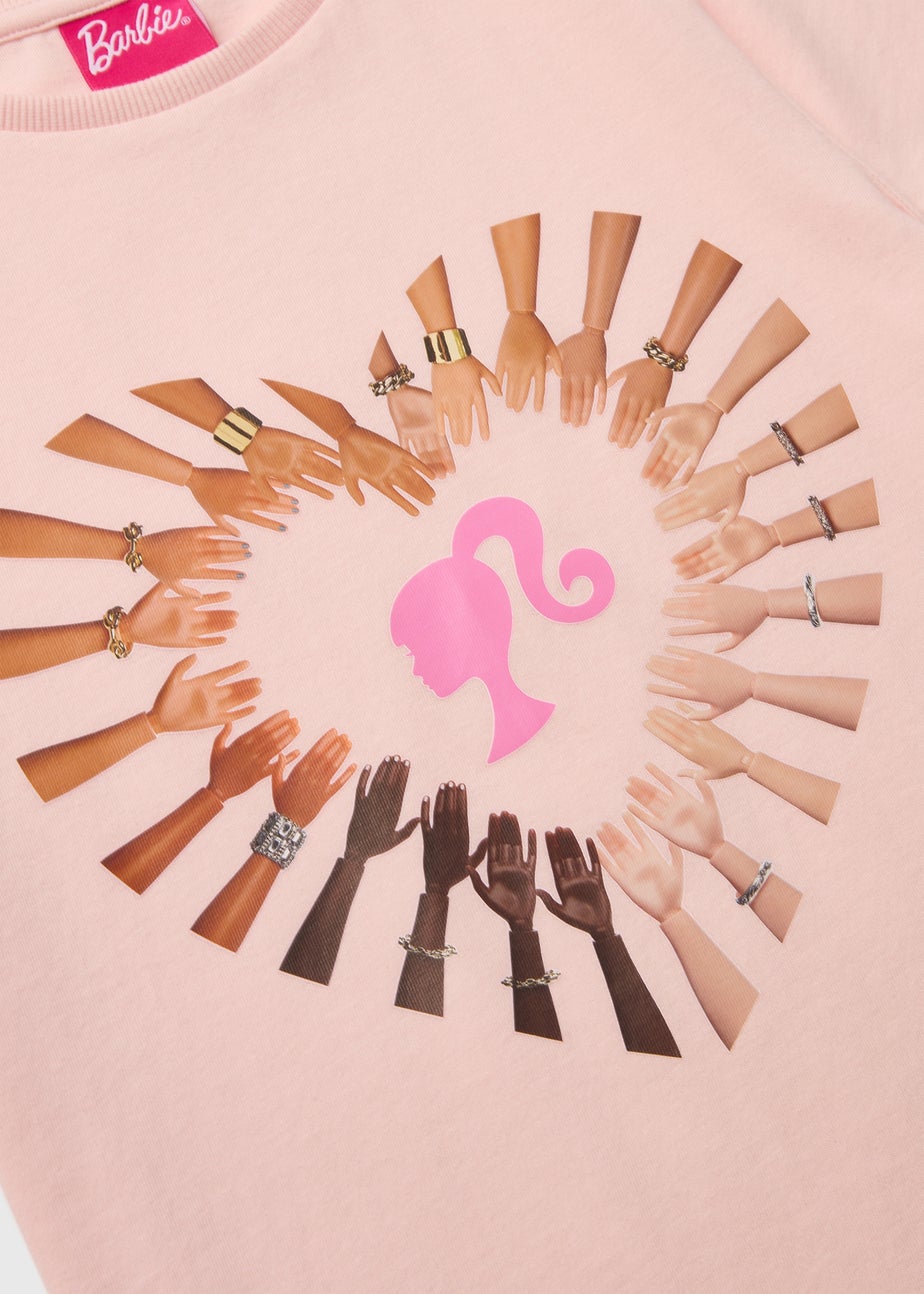 Barbie Kids Pink Hands Print T-Shirt