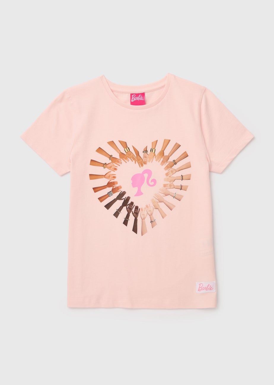 Barbie Kids Pink Hands Print T-Shirt