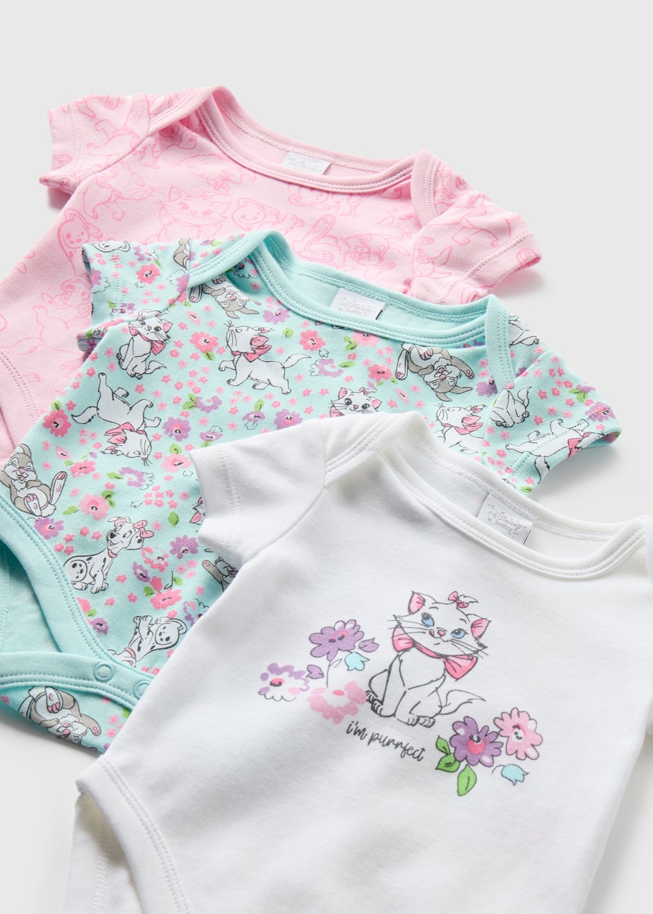 Disney Baby 3 Pack Pink Marie Bodysuits (Tiny Baby-18mths)