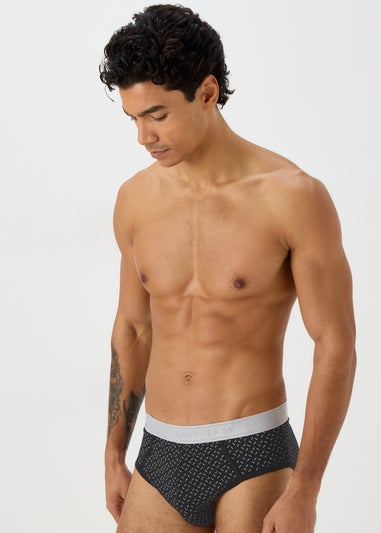4 Pack Black Print Briefs