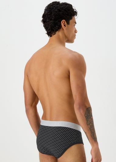 4 Pack Black Print Briefs