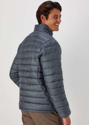 Grey Funnel Puffer Jacket