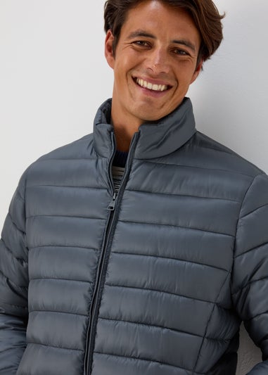 Grey Funnel Puffer Jacket