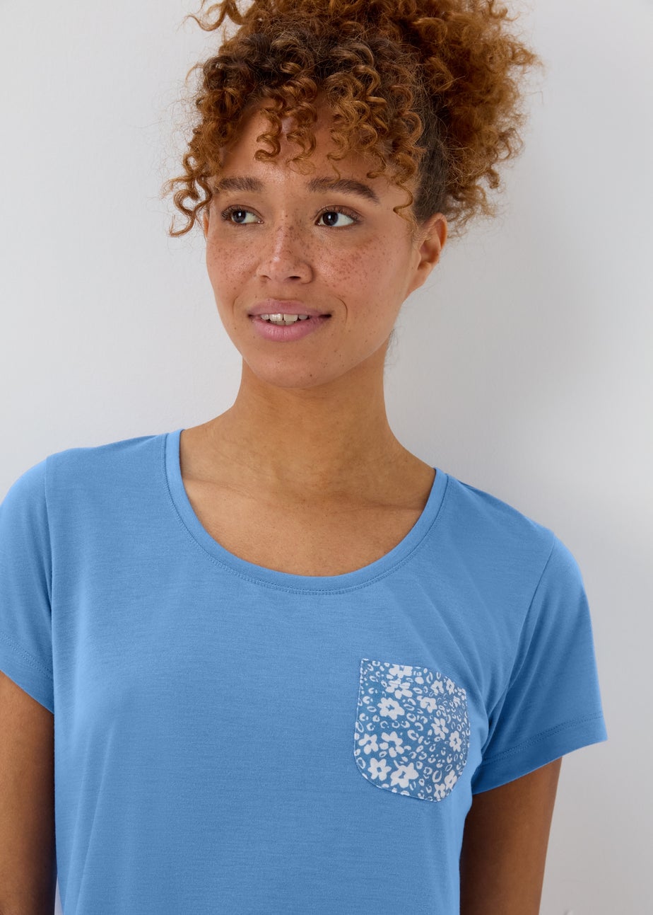 Blue Floral Print Pyjamas