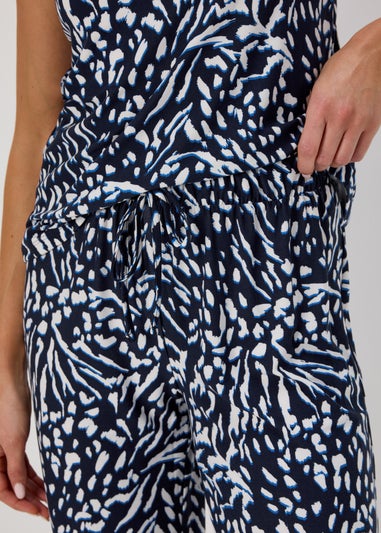 Navy Blue Pattern Pants