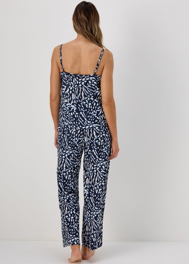 Navy Blue Pattern Pants