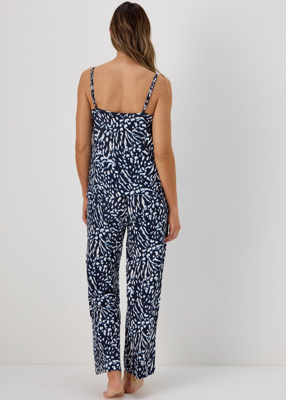 Navy Blue Pattern Pants