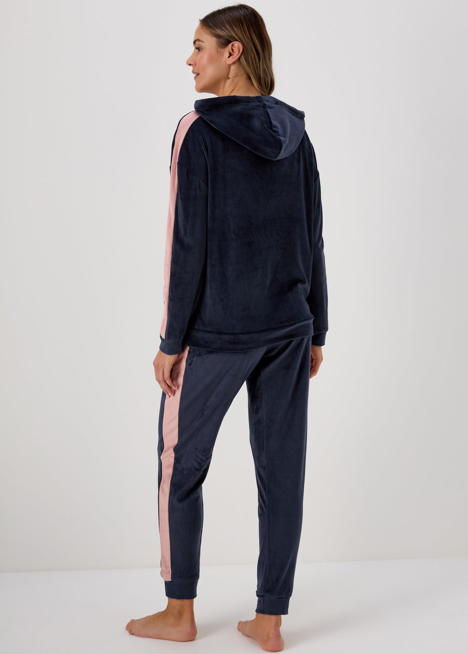 Navy Stripe Hoodie & Pyjama Set