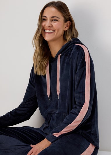 Navy Stripe Hoodie & Pyjama Set