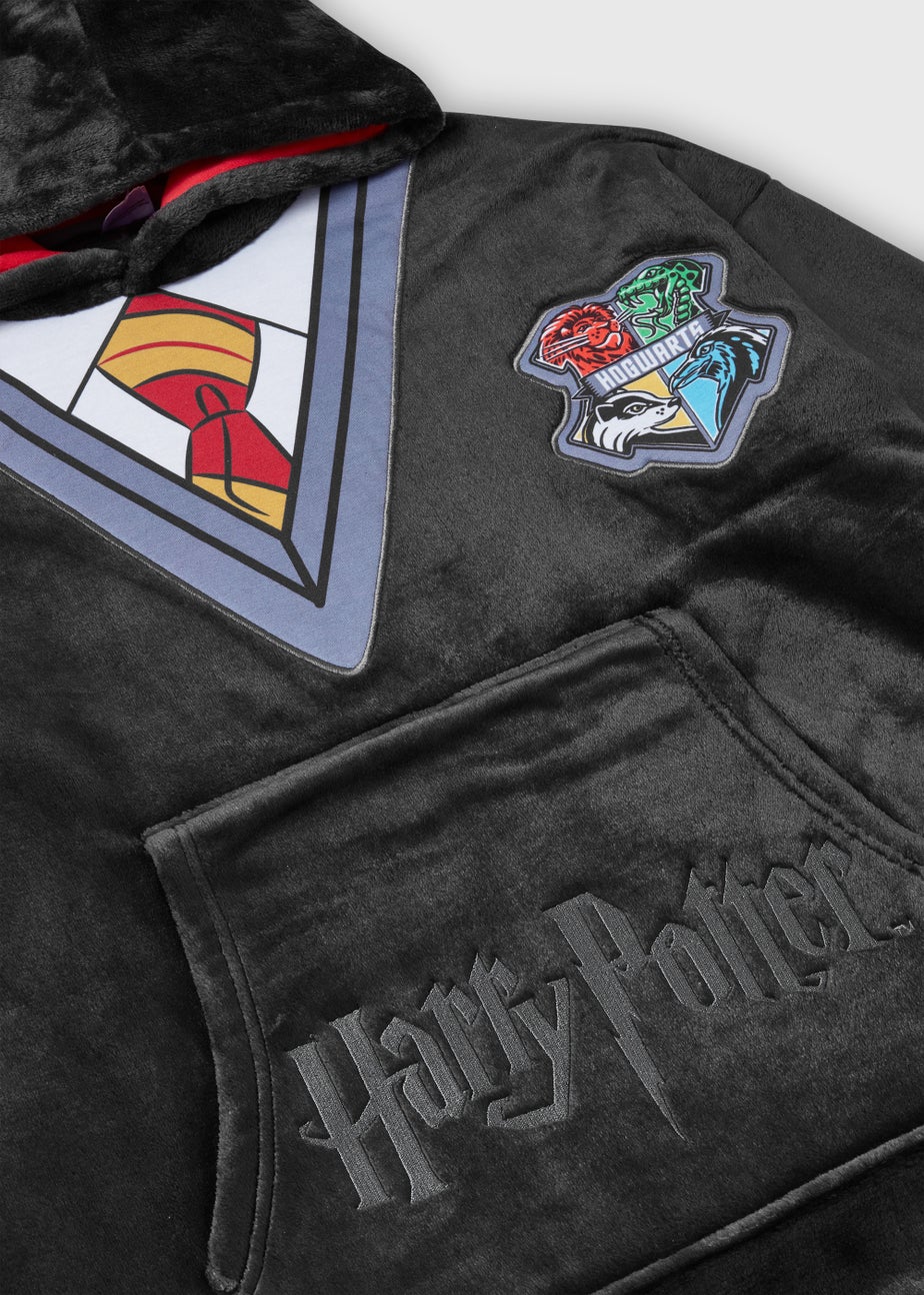 Kids Black Harry Potter Snuggle Hoodie (4-13yrs)
