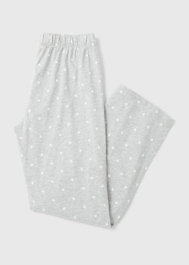 Grey Marl Wide Leg Pyjama Bottoms