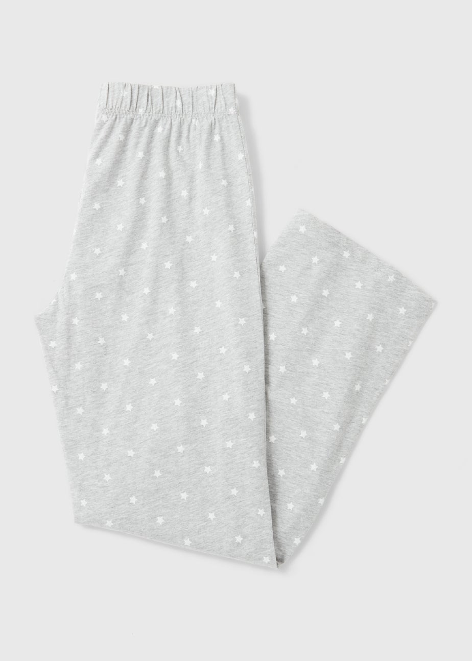 Grey Marl Wide Leg Pyjama Bottoms